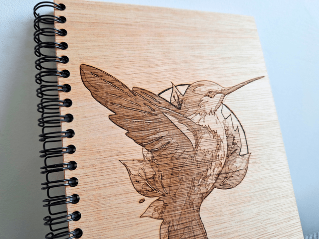CARNET EN BOIS - COLIBRI #1