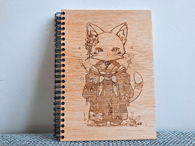 CARNET EN BOIS - CHAT #2