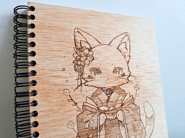 CARNET EN BOIS - CHAT #2